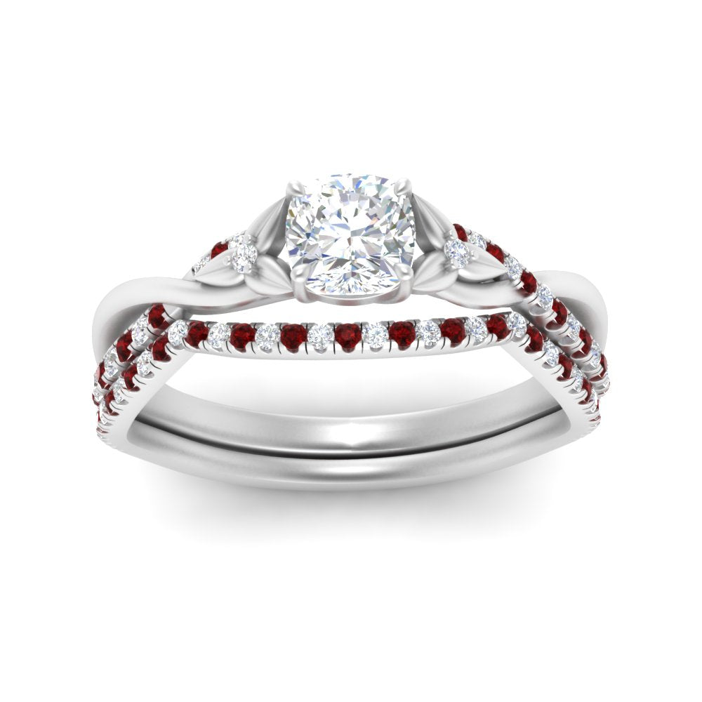 twisted-daisy-cushion-ruby-bridal-ring-set-in-white-gold-FD9986B2CUGRUDR-NL-WG