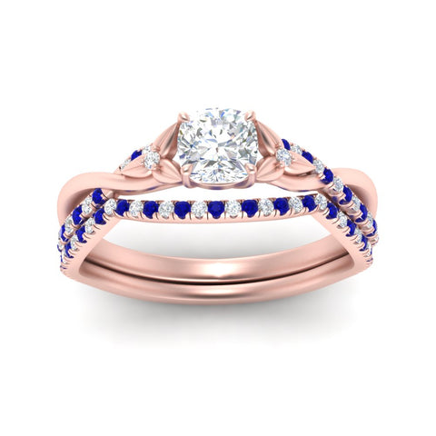 twisted-daisy-cushion-sapphire-bridal-ring-set-in-rose-gold-FD9986B2CUGSABL-NL-RG