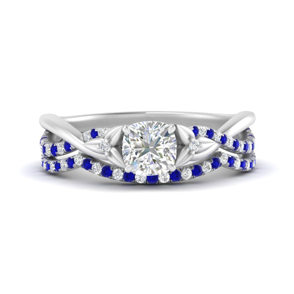 twisted-daisy-cushion-sapphire-bridal-ring-set-in-white-gold-FD9986B2CUGSABL-NL-WG