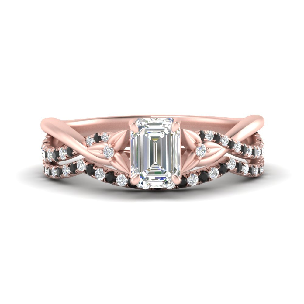 twisted-daisy-emerald-cut-black-diamond-bridal-ring-set-in-rose-gold-FD9986B2EMGBLACK-NL-RG