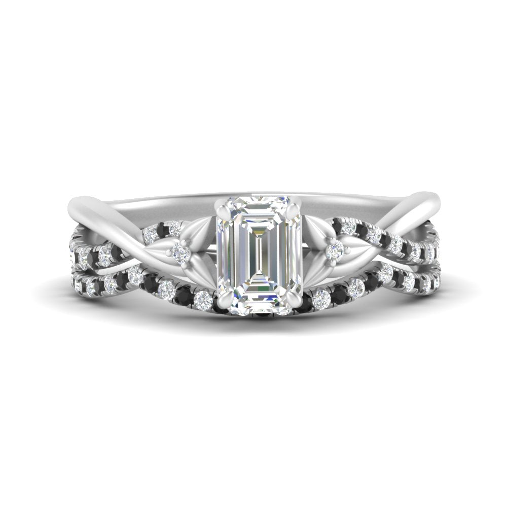 twisted-daisy-emerald-cut-black-diamond-bridal-ring-set-in-white-gold-FD9986B2EMGBLACK-NL-WG