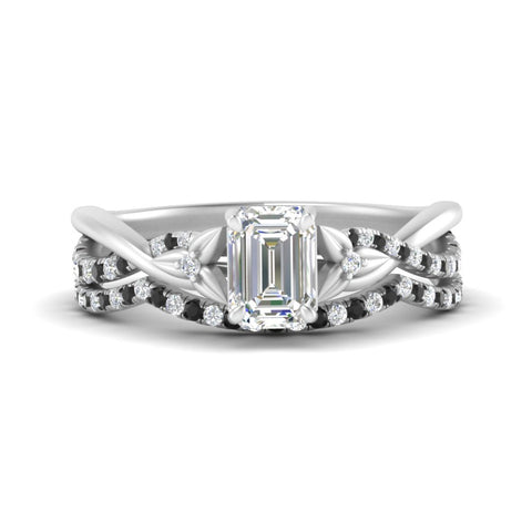 twisted-daisy-emerald-cut-black-diamond-bridal-ring-set-in-white-gold-FD9986B2EMGBLACK-NL-WG