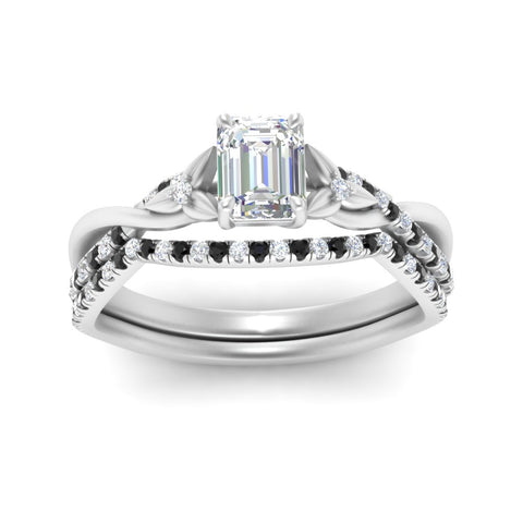 twisted-daisy-emerald-cut-black-diamond-bridal-ring-set-in-white-gold-FD9986B2EMGBLACK-NL-WG