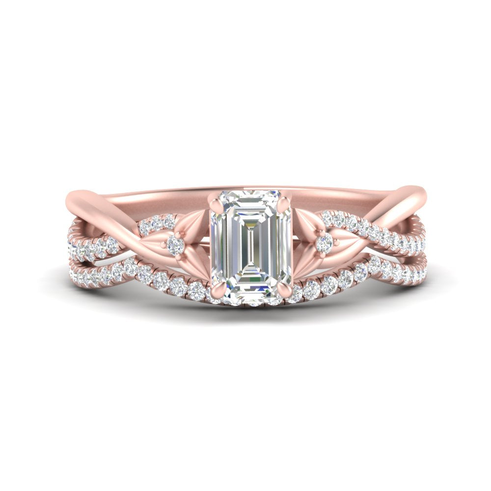 twisted-daisy-emerald-cut-diamond-bridal-ring-set-in-rose-gold-FD9986B2EM-NL-RG