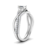 Load image into Gallery viewer, twisted-daisy-emerald-cut-diamond-bridal-ring-set-in-white-gold-FD9986B2EM-NL-WG
