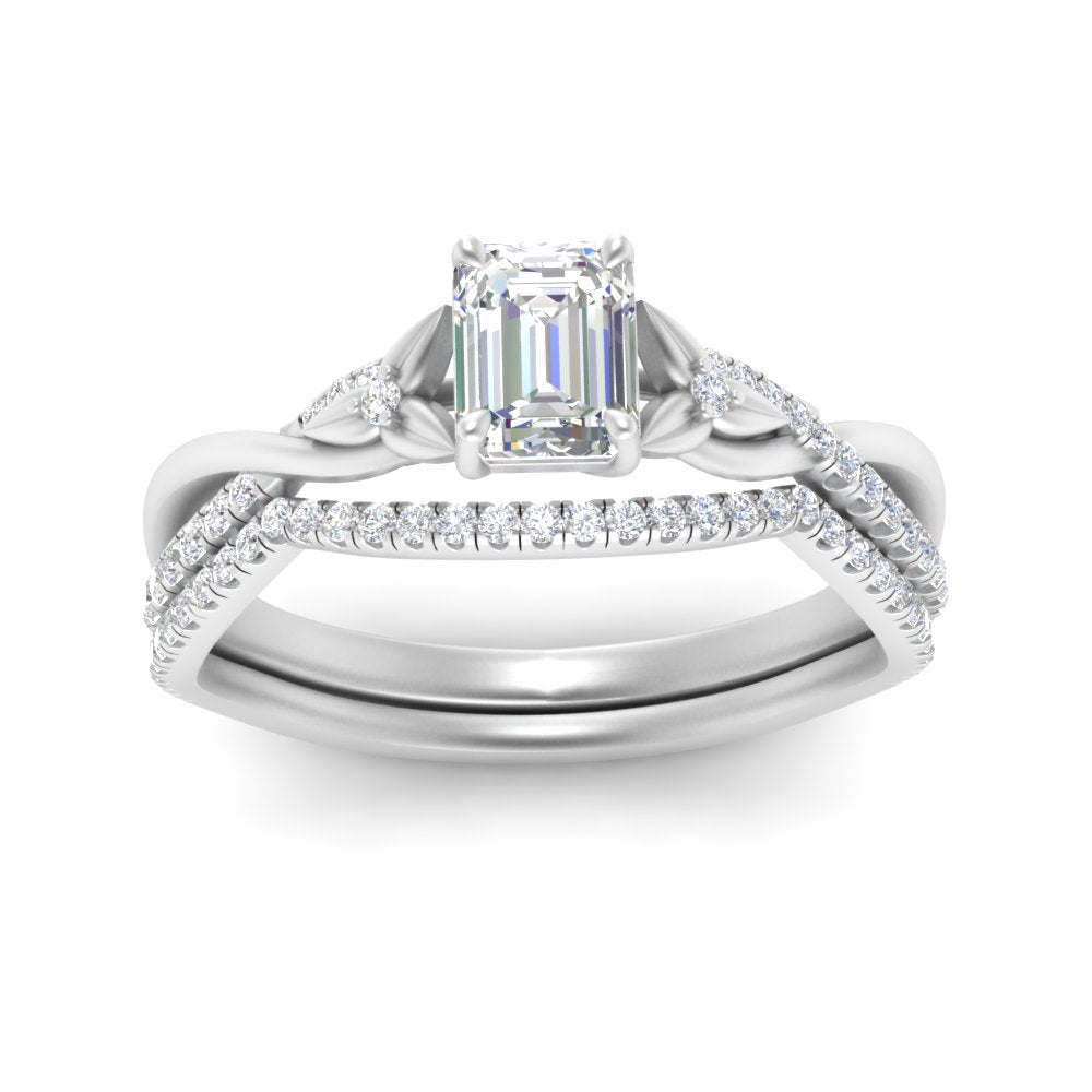 twisted-daisy-emerald-cut-diamond-bridal-ring-set-in-white-gold-FD9986B2EM-NL-WG