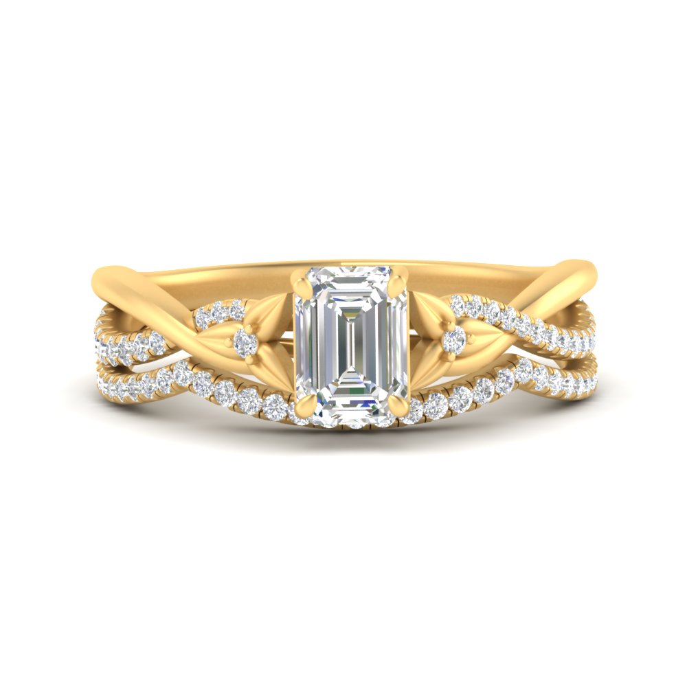 twisted-daisy-emerald-cut-diamond-bridal-ring-set-in-yellow-gold-FD9986B2EM-NL-YG