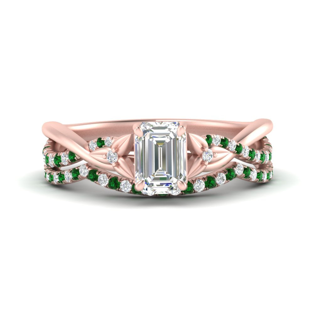 twisted-daisy-emerald-cut-emerald-bridal-ring-set-in-rose-gold-FD9986B2EMGEMGR-NL-RG