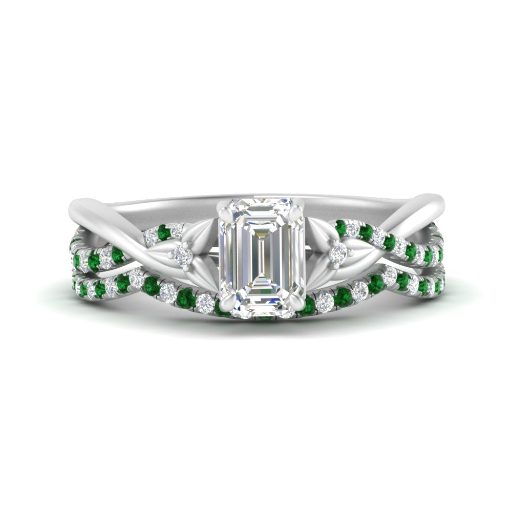 twisted-daisy-emerald-cut-emerald-bridal-ring-set-in-white-gold-FD9986B2EMGEMGR-NL-WG
