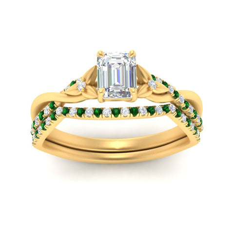 twisted-daisy-emerald-cut-emerald-bridal-ring-set-in-yellow-gold-FD9986B2EMGEMGR-NL-YG