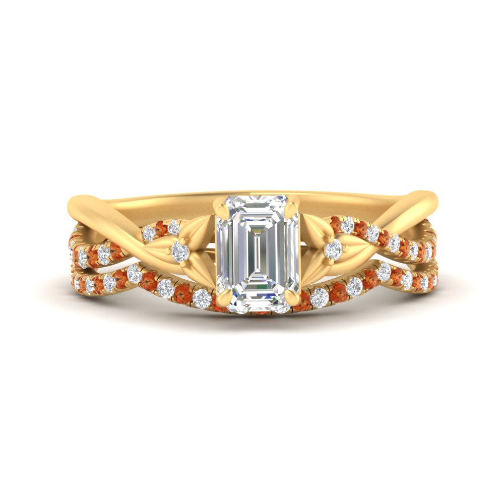 twisted-daisy-emerald-cut-orange-sapphire-bridal-ring-set-in-yellow-gold-FD9986B2EMGSAOR-NL-YG
