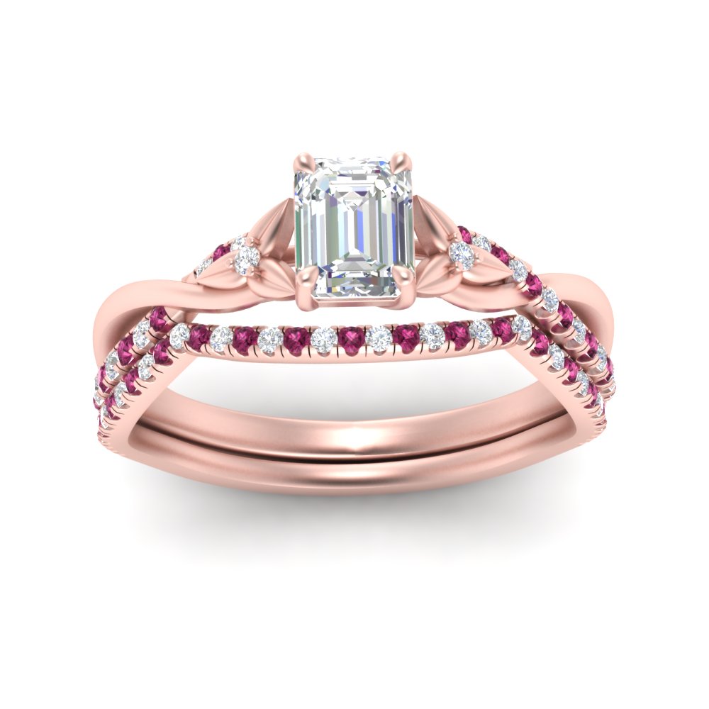 twisted-daisy-emerald-cut-pink-sapphire-bridal-ring-set-in-rose-gold-FD9986B2EMGSADRPI-NL-RG
