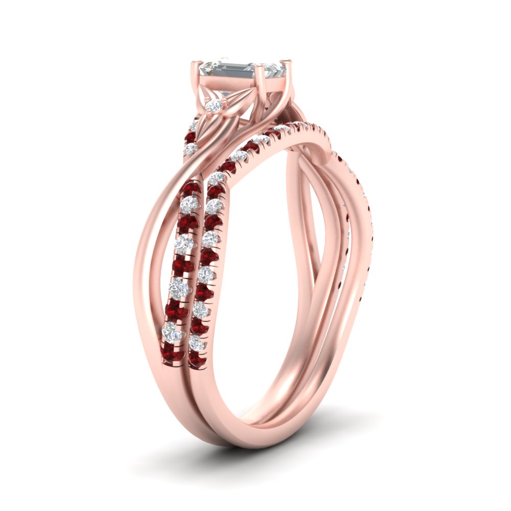 twisted-daisy-emerald-cut-ruby-bridal-ring-set-in-rose-gold-FD9986B2EMGRUDR-NL-RG