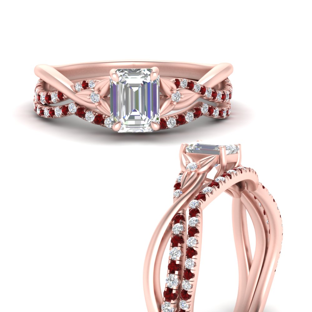 twisted-daisy-emerald-cut-ruby-bridal-ring-set-in-rose-gold-FD9986B2EMGRUDR-NL-RG