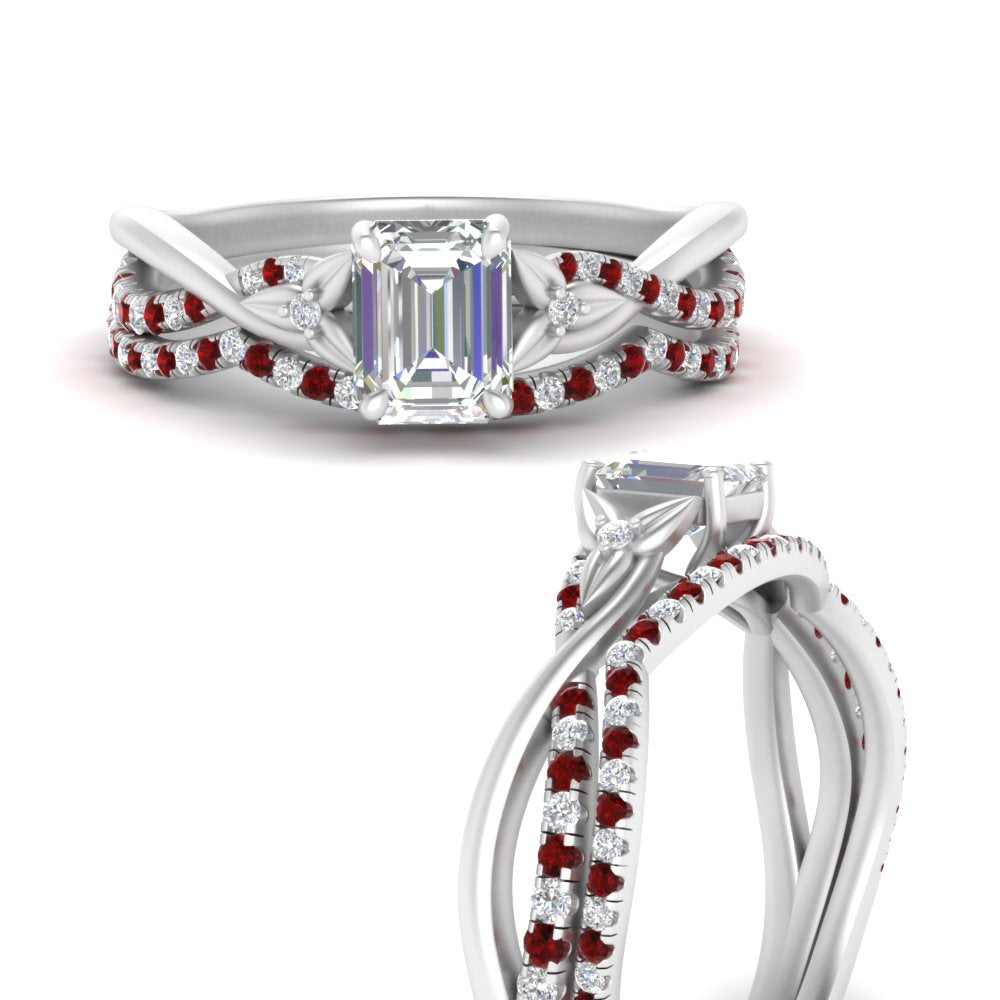 twisted-daisy-emerald-cut-ruby-bridal-ring-set-in-white-gold-FD9986B2EMGRUDR-NL-WG