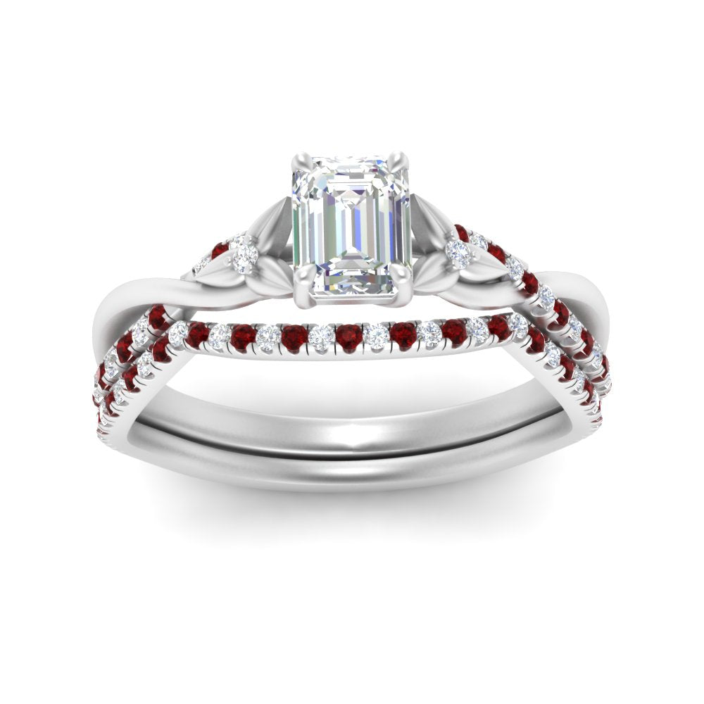 twisted-daisy-emerald-cut-ruby-bridal-ring-set-in-white-gold-FD9986B2EMGRUDR-NL-WG