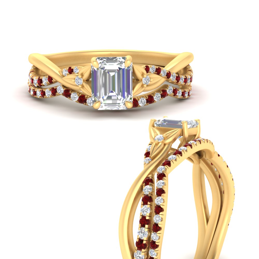 twisted-daisy-emerald-cut-ruby-bridal-ring-set-in-yellow-gold-FD9986B2EMGRUDR-NL-YG