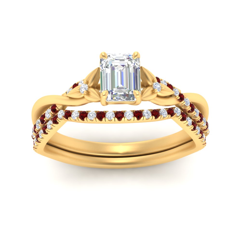 twisted-daisy-emerald-cut-ruby-bridal-ring-set-in-yellow-gold-FD9986B2EMGRUDR-NL-YG