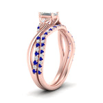 Load image into Gallery viewer, twisted-daisy-emerald-cut-sapphire-bridal-ring-set-in-rose-gold-FD9986B2EMGSABL-NL-RG
