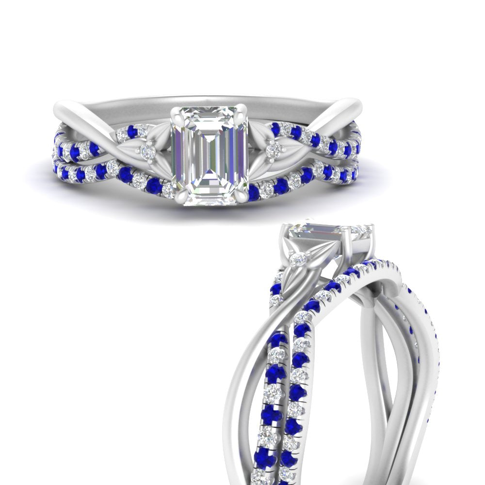 twisted-daisy-emerald-cut-sapphire-bridal-ring-set-in-white-gold-FD9986B2EMGSABL-NL-WG