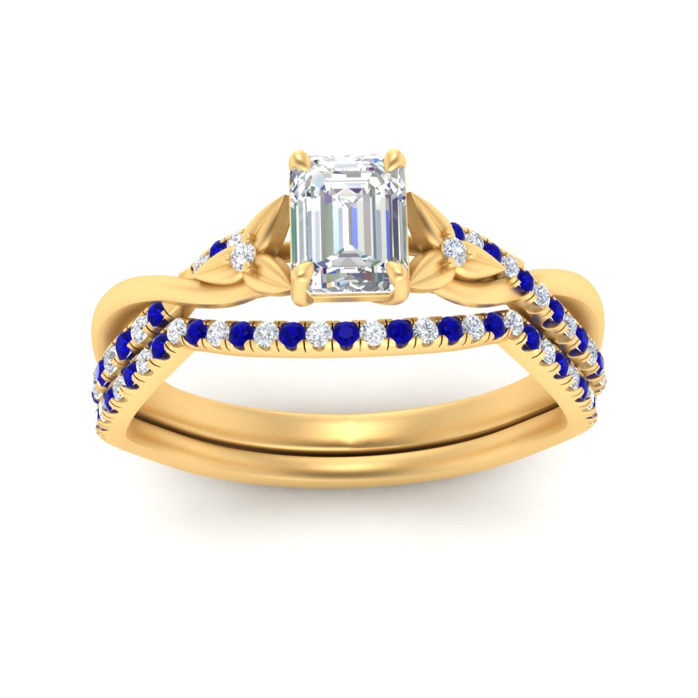 twisted-daisy-emerald-cut-sapphire-bridal-ring-set-in-yellow-gold-FD9986B2EMGSABL-NL-YG