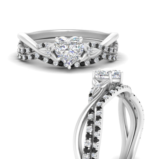 twisted-daisy-heart-black-diamond-bridal-ring-set-in-white-gold-FD9986B2HTGBLACK-NL-WG
