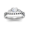 Load image into Gallery viewer, twisted-daisy-heart-black-diamond-bridal-ring-set-in-white-gold-FD9986B2HTGBLACK-NL-WG