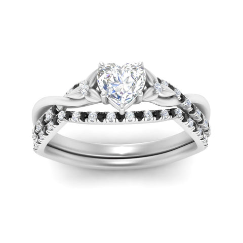 twisted-daisy-heart-black-diamond-bridal-ring-set-in-white-gold-FD9986B2HTGBLACK-NL-WG