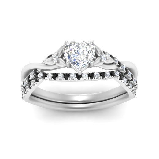 twisted-daisy-heart-black-diamond-bridal-ring-set-in-white-gold-FD9986B2HTGBLACK-NL-WG