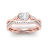 Load image into Gallery viewer, twisted-daisy-heart-diamond-bridal-ring-set-in-rose-gold-FD9986B2HT-NL-RG