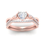 Load image into Gallery viewer, twisted-daisy-heart-diamond-bridal-ring-set-in-rose-gold-FD9986B2HT-NL-RG
