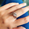 Load image into Gallery viewer, twisted-daisy-heart-diamond-bridal-ring-set-in-rose-gold-FD9986B2HT-NL-RG