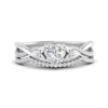 Load image into Gallery viewer, twisted-daisy-heart-diamond-bridal-ring-set-in-white-gold-FD9986B2HT-NL-WG