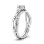 Load image into Gallery viewer, twisted-daisy-heart-diamond-bridal-ring-set-in-white-gold-FD9986B2HT-NL-WG
