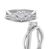 Load image into Gallery viewer, twisted-daisy-heart-diamond-bridal-ring-set-in-white-gold-FD9986B2HT-NL-WG