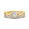 Load image into Gallery viewer, twisted-daisy-heart-diamond-bridal-ring-set-in-yellow-gold-FD9986B2HT-NL-YG