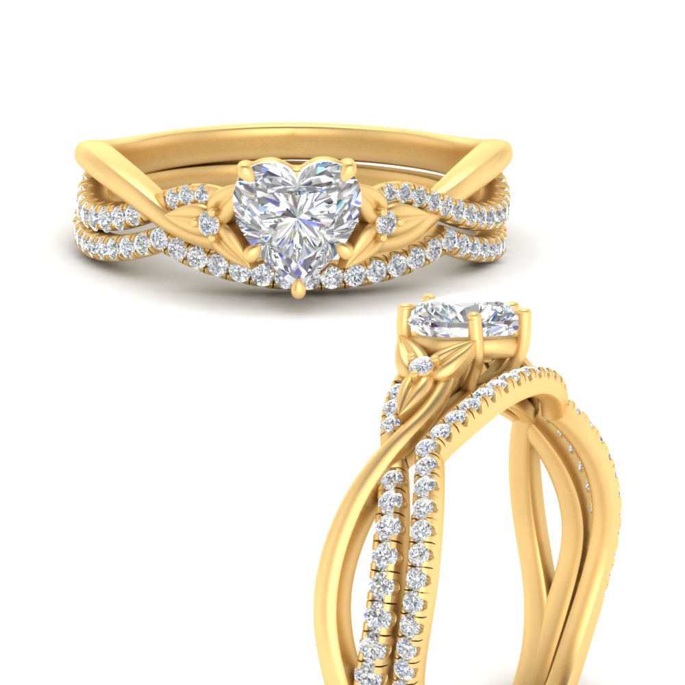 twisted-daisy-heart-diamond-bridal-ring-set-in-yellow-gold-FD9986B2HT-NL-YG