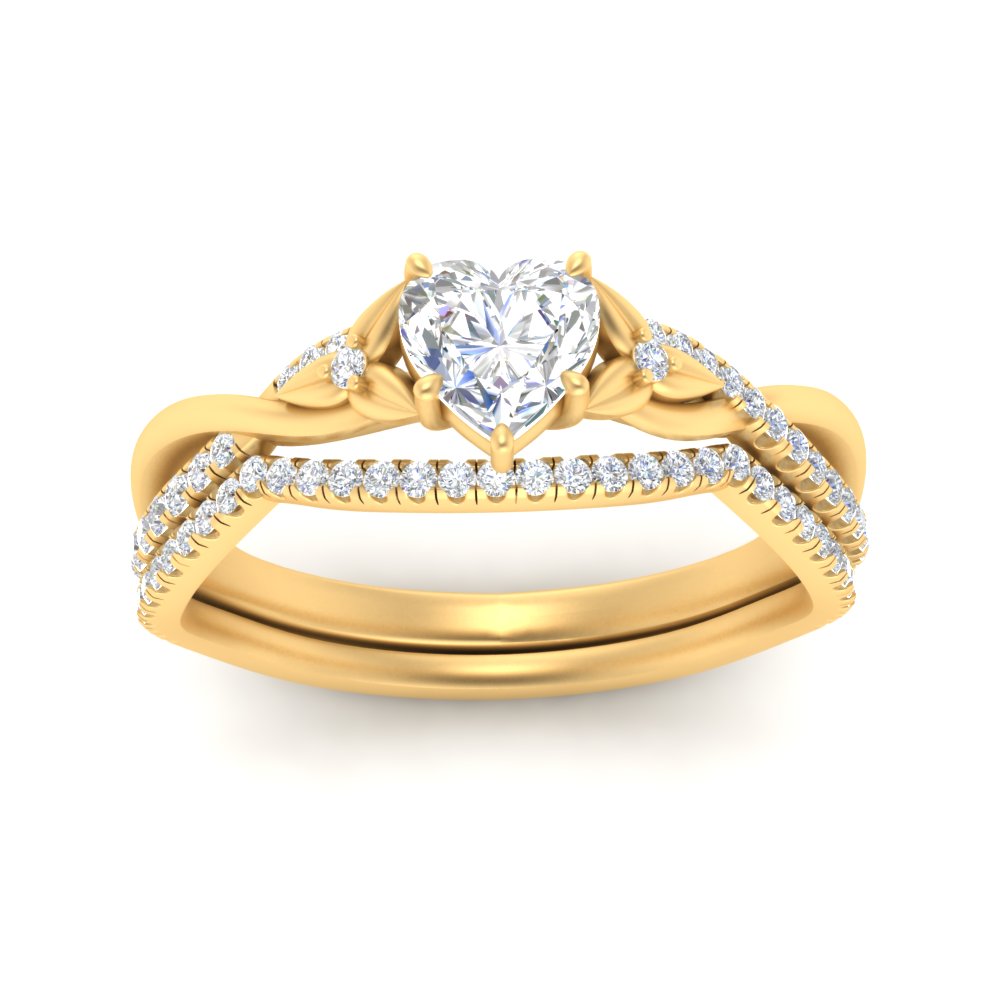 twisted-daisy-heart-diamond-bridal-ring-set-in-yellow-gold-FD9986B2HT-NL-YG
