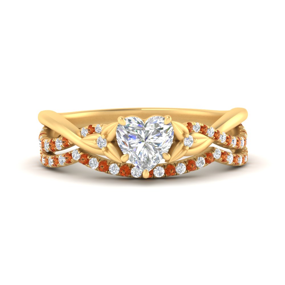 twisted-daisy-heart-orange-sapphire-bridal-ring-set-in-yellow-gold-FD9986B2HTGSAOR-NL-YG