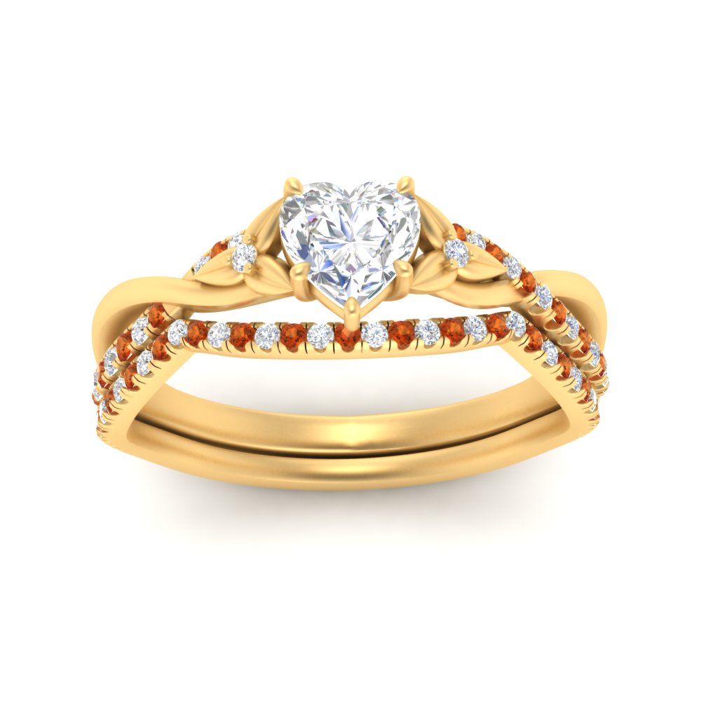 twisted-daisy-heart-orange-sapphire-bridal-ring-set-in-yellow-gold-FD9986B2HTGSAOR-NL-YG