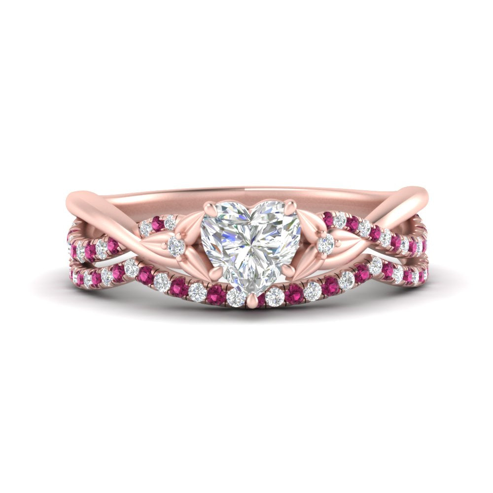 twisted-daisy-heart-pink-sapphire-bridal-ring-set-in-rose-gold-FD9986B2HTGSADRPI-NL-RG