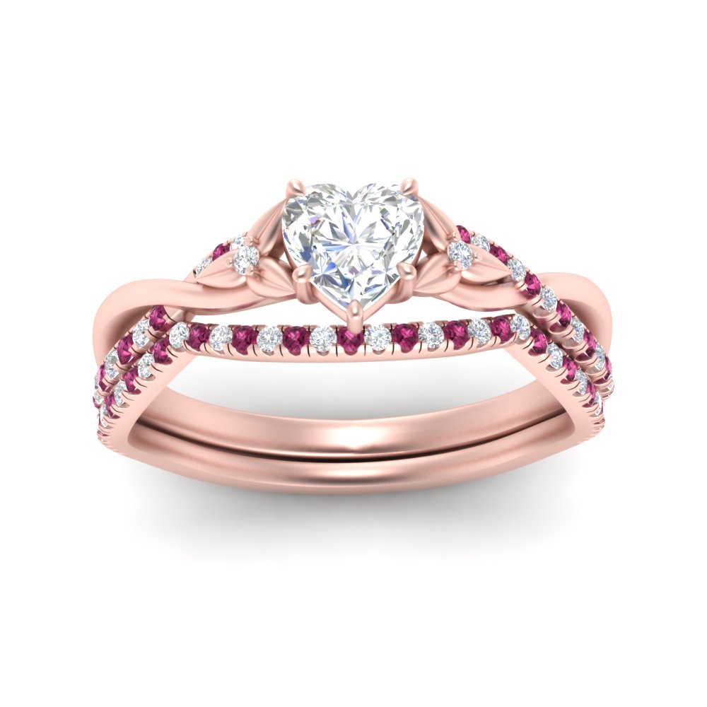 twisted-daisy-heart-pink-sapphire-bridal-ring-set-in-rose-gold-FD9986B2HTGSADRPI-NL-RG