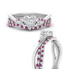 Load image into Gallery viewer, twisted-daisy-heart-pink-sapphire-bridal-ring-set-in-white-gold-FD9986B2HTGSADRPI-NL-WG