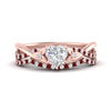 Load image into Gallery viewer, twisted-daisy-heart-ruby-bridal-ring-set-in-rose-gold-FD9986B2HTGRUDR-NL-RG