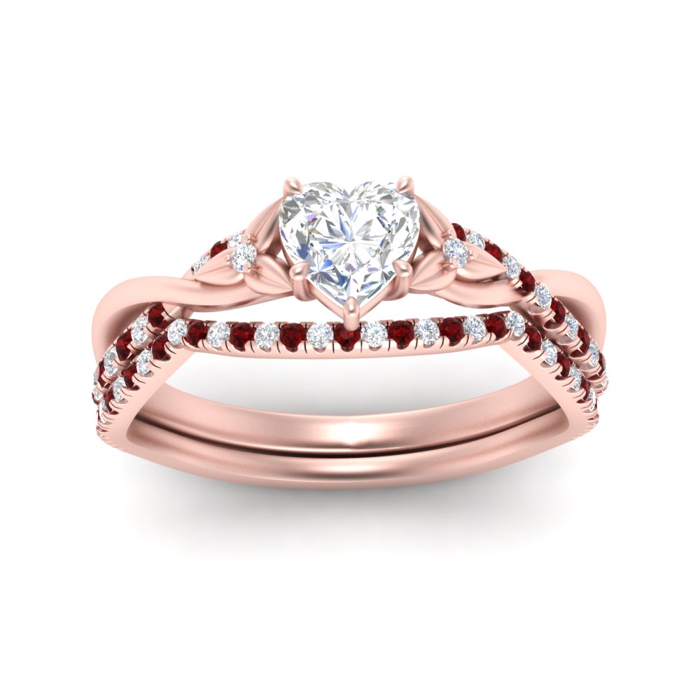 twisted-daisy-heart-ruby-bridal-ring-set-in-rose-gold-FD9986B2HTGRUDR-NL-RG