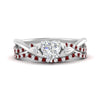 Load image into Gallery viewer, twisted-daisy-heart-ruby-bridal-ring-set-in-white-gold-FD9986B2HTGRUDR-NL-WG