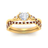 Load image into Gallery viewer, twisted-daisy-heart-ruby-bridal-ring-set-in-yellow-gold-FD9986B2HTGRUDR-NL-YG