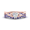 Load image into Gallery viewer, twisted-daisy-heart-sapphire-bridal-ring-set-in-rose-gold-FD9986B2HTGSABL-NL-RG