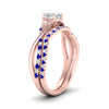 Load image into Gallery viewer, twisted-daisy-heart-sapphire-bridal-ring-set-in-rose-gold-FD9986B2HTGSABL-NL-RG