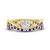 Load image into Gallery viewer, twisted-daisy-heart-sapphire-bridal-ring-set-in-yellow-gold-FD9986B2HTGSABL-NL-YG